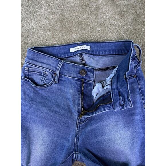 PACSUN Womens Size 24 Jeans Mid Rise Ankle Jegging Size 24 Raw Hem Stretch D878 - Picture 3 of 13